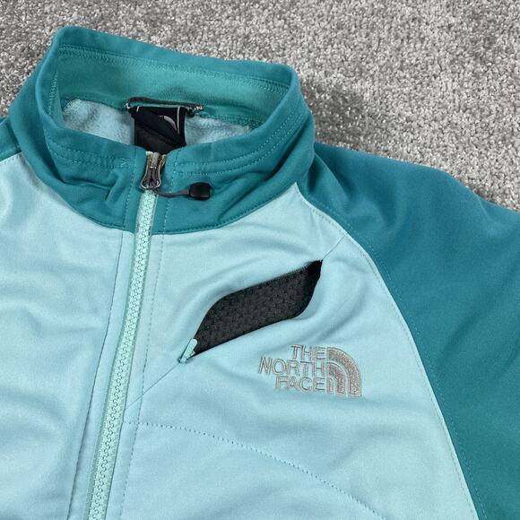 North Face Jacket Womens Small Zip Up TKA Stretch Thermal Fleece Rouching - Picture 3 of 16